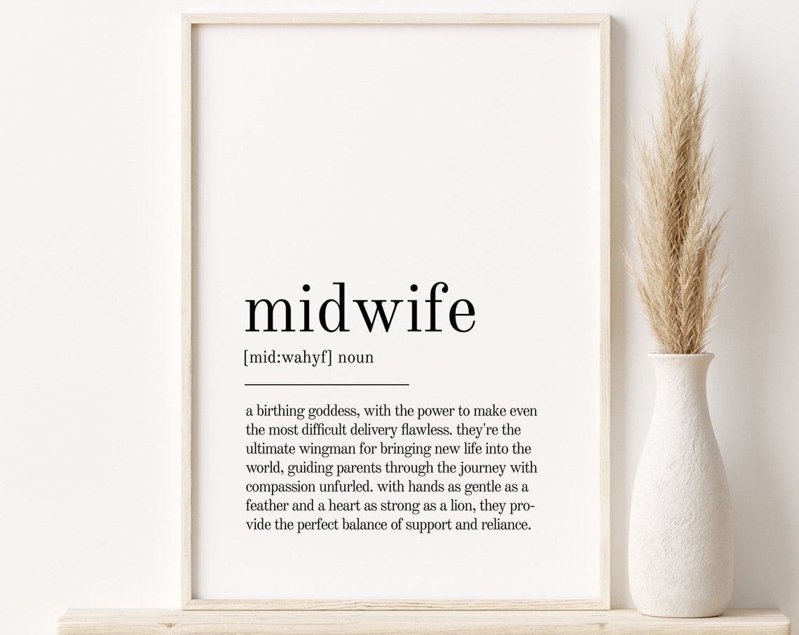 Midwife Definition Birthing Goddess Typography Appreciation Poster