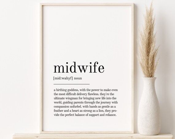 Midwife Definition Birthing Goddess Typography Appreciation Poster