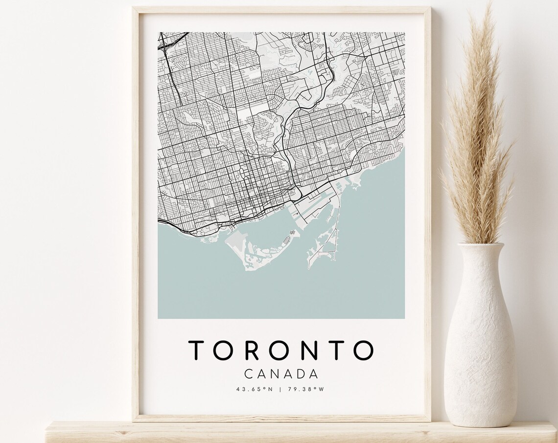 Toronto Canada City Map, Custom Road Map Art Print