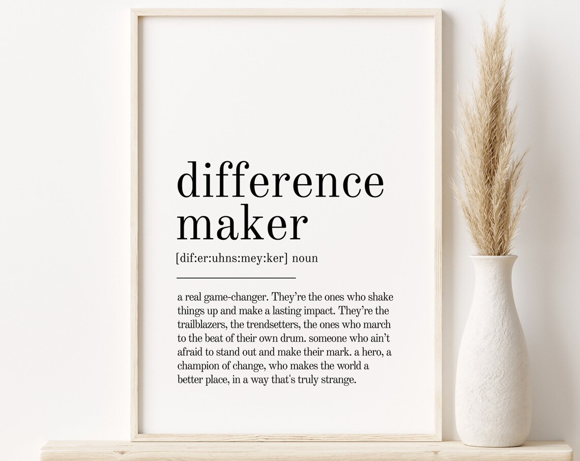 Difference Maker Definition Personalized Wall Art Print - Image 5