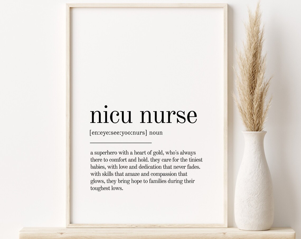 Nicu Nurse Definition Art Print, Personalized Gift