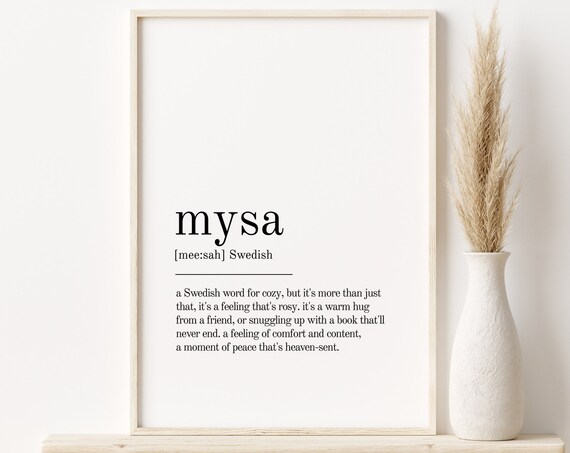 Mysa Definition Print, Minimalist Modern Quote