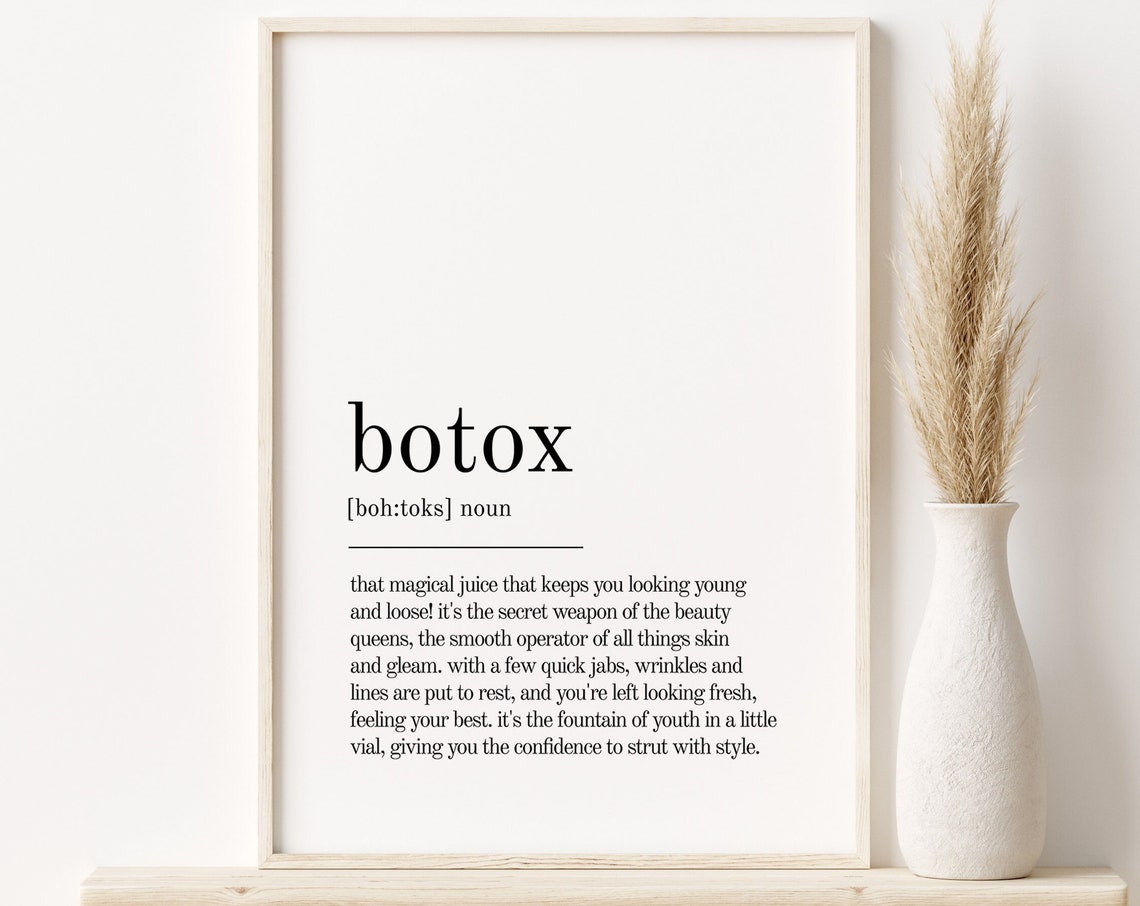 Botox Dictionary Definition Minimalist Typography Gift Poster