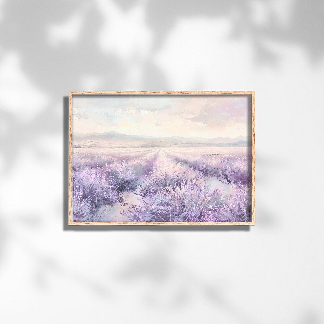Serene Lavender Field Blooming Purple Pastel Landscape Art Poster