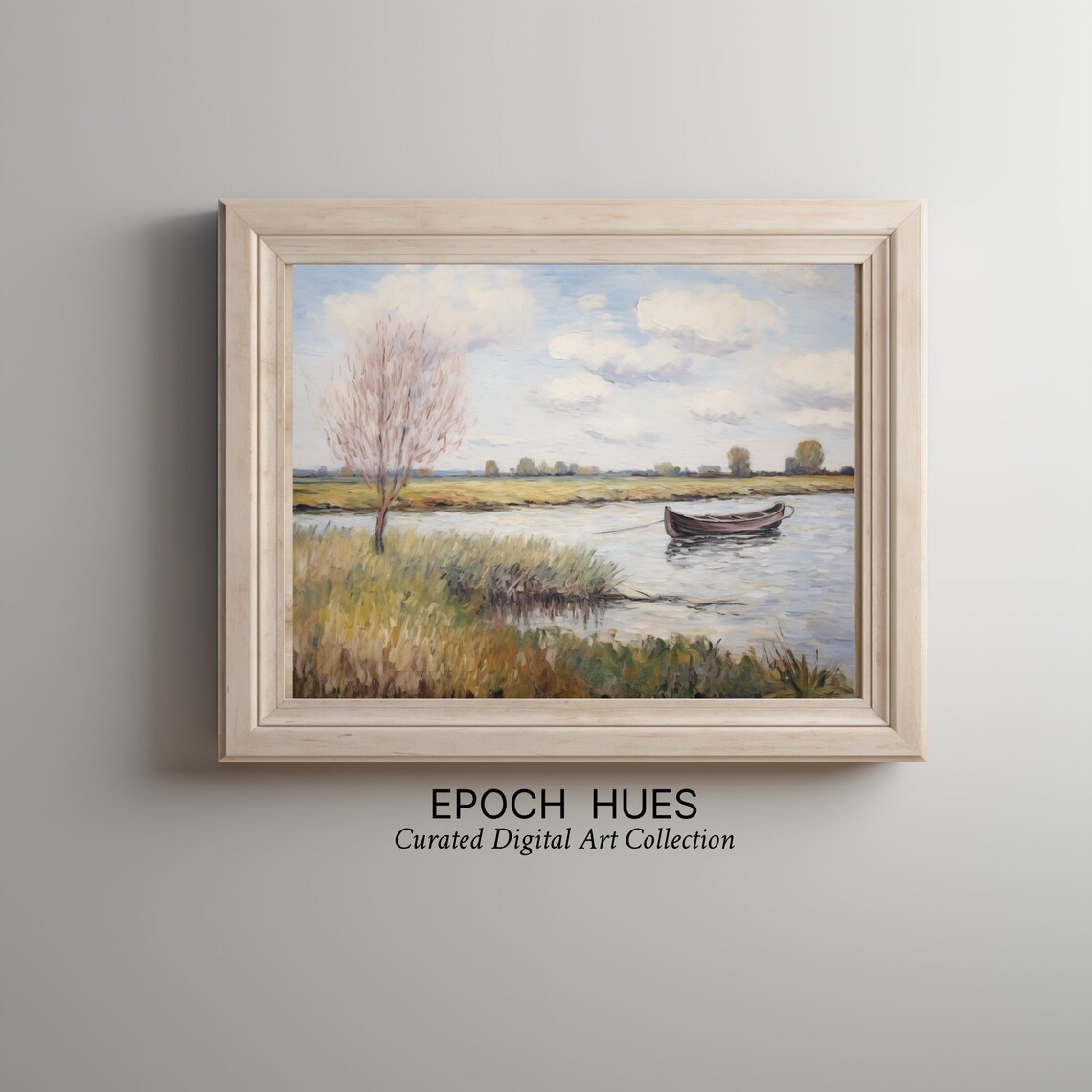 Impressionist Landscape, Pastoral Scene With Boat - Image 2