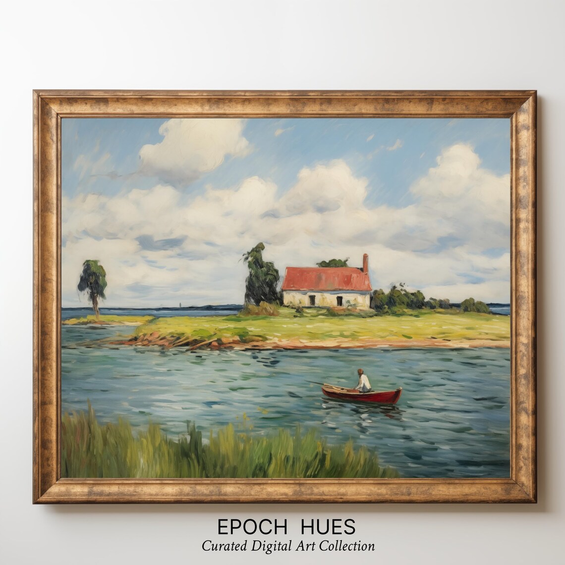 Coastal Landscape, Rustic Seaside House With Boat