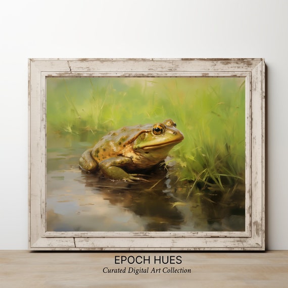 Wildlife Art Realistic Frog Illustration Nature Inspired Wall Art Amphibian Lover Gift Idea