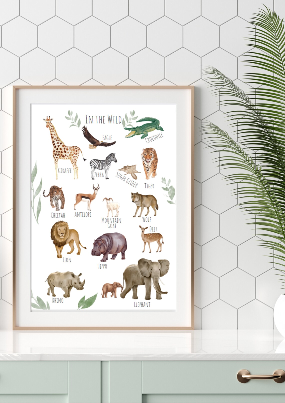 In The Wild Animal Poster, Unique Wildlife Art Print