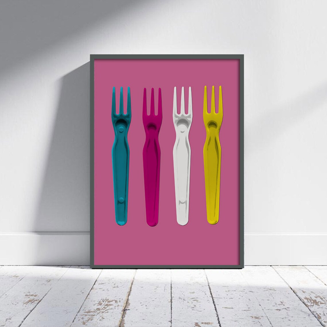 Dopamine French Fries Forks Trendy Art Print
