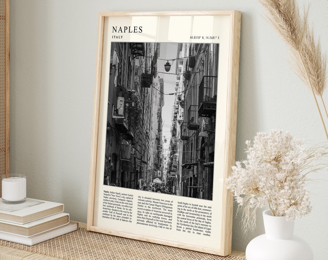 Naples Travel Poster Naples Travel Print Italy Travel Poster Vintage Travel Art Black And White Travel Print Gift A1a2a3a4
