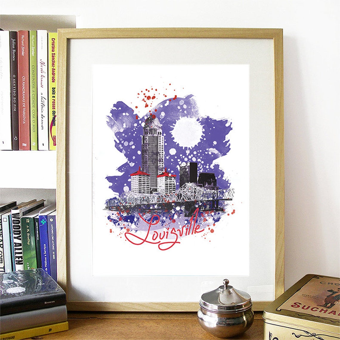 Louisville Print Louisville Skyline Louisville Art Louisville Poster Louisville Watercolor Louisville Art Print Louisville Map - Image 2