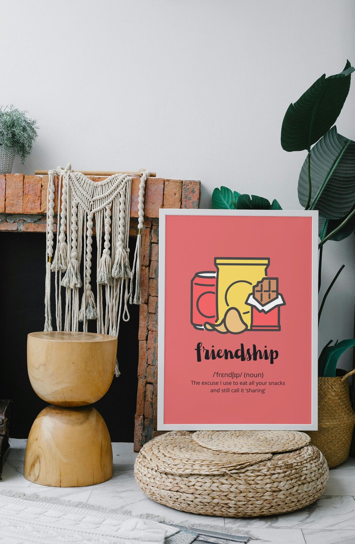 Friendship Quote, Funny Humor Wall Art Print - Image 3