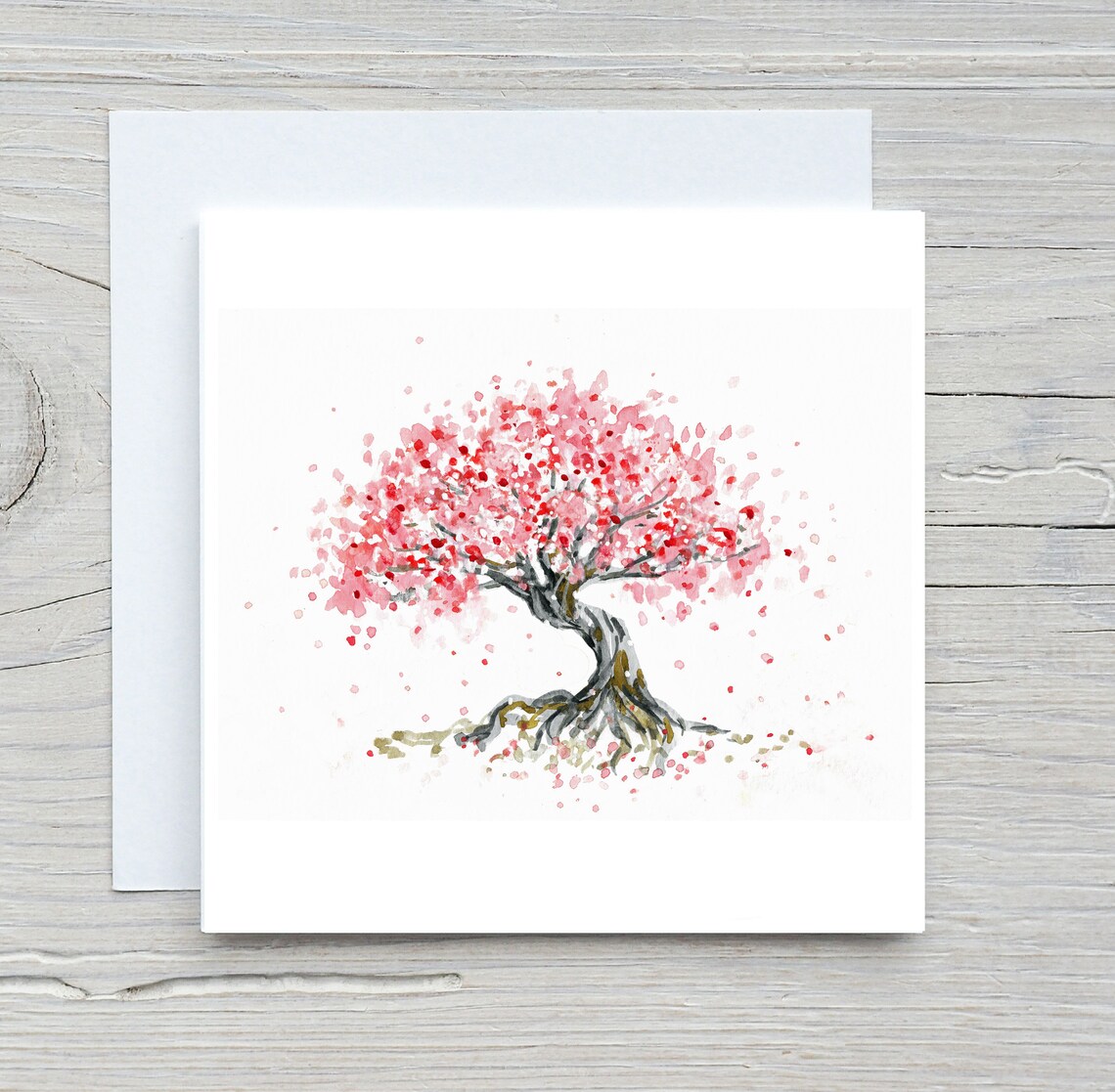Pink Cherry Blossom Tree Watercolour Blossom Botanical Art Print
