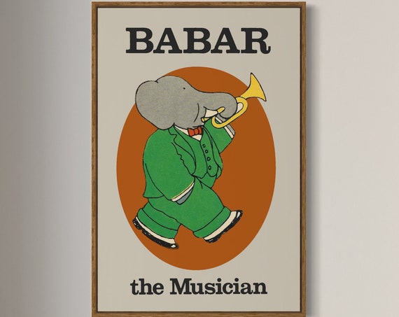 Babar The Elephant Nursery Decor, Kids Gift