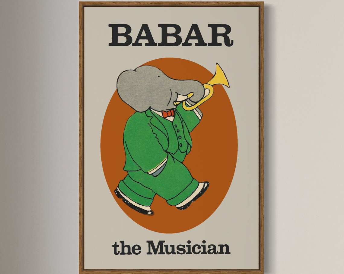 Babar The Elephant Nursery Decor, Kids Gift