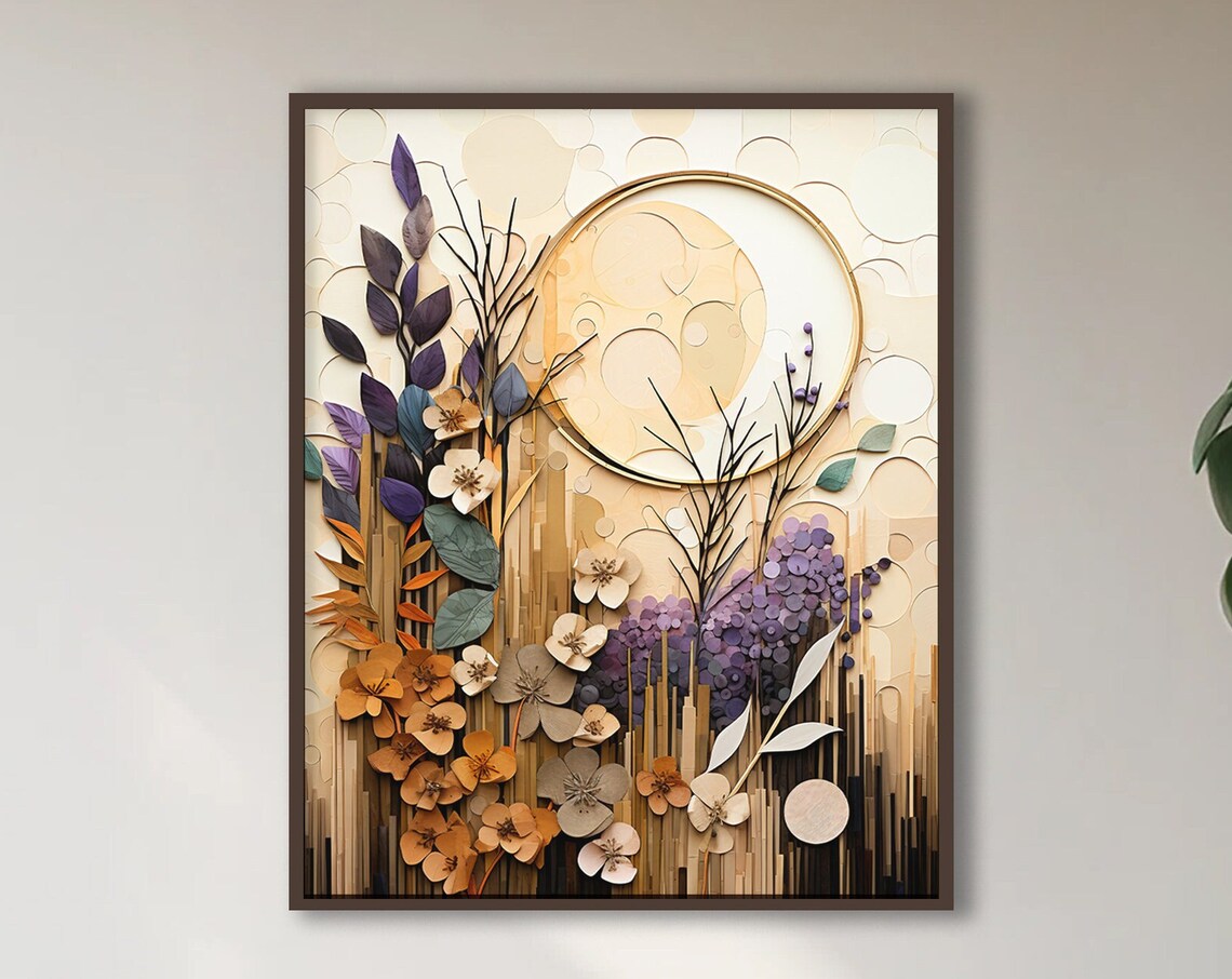 Boho Botanical Abstract Floral Bedroom Poster Print