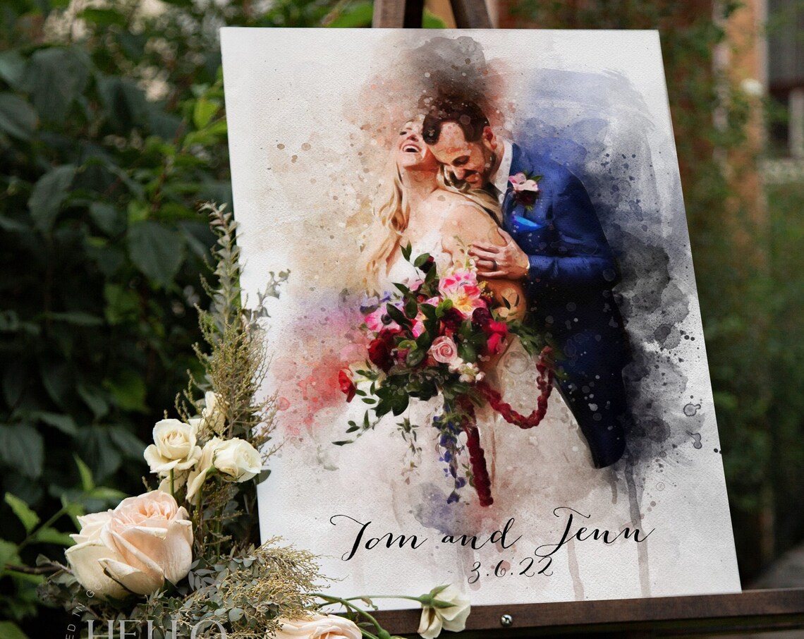 Wedding Venue Watercolor Art Print, Guest Book Idea