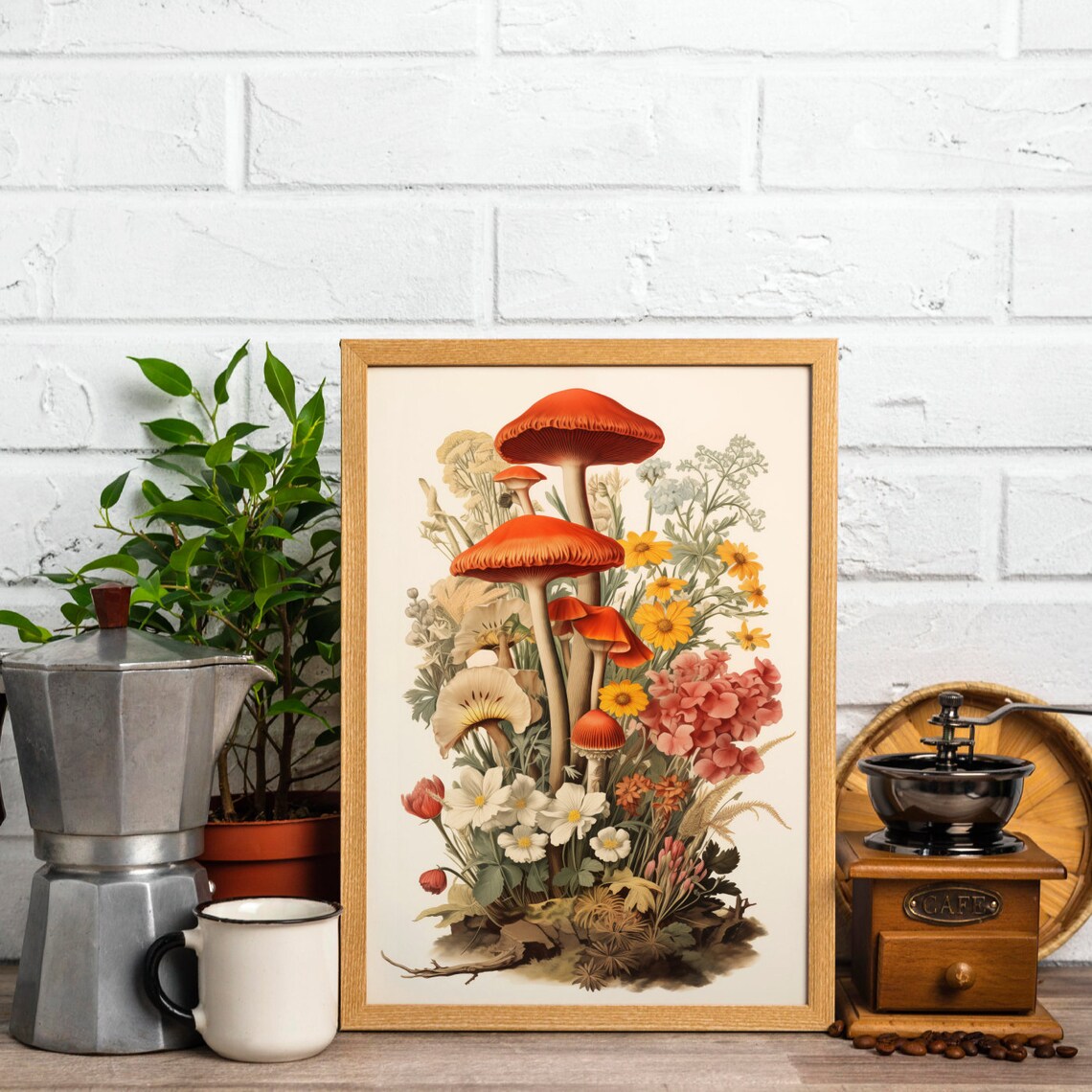 Mushroom Lithograph, Vintage Autumn Botanical Art Print - Image 5