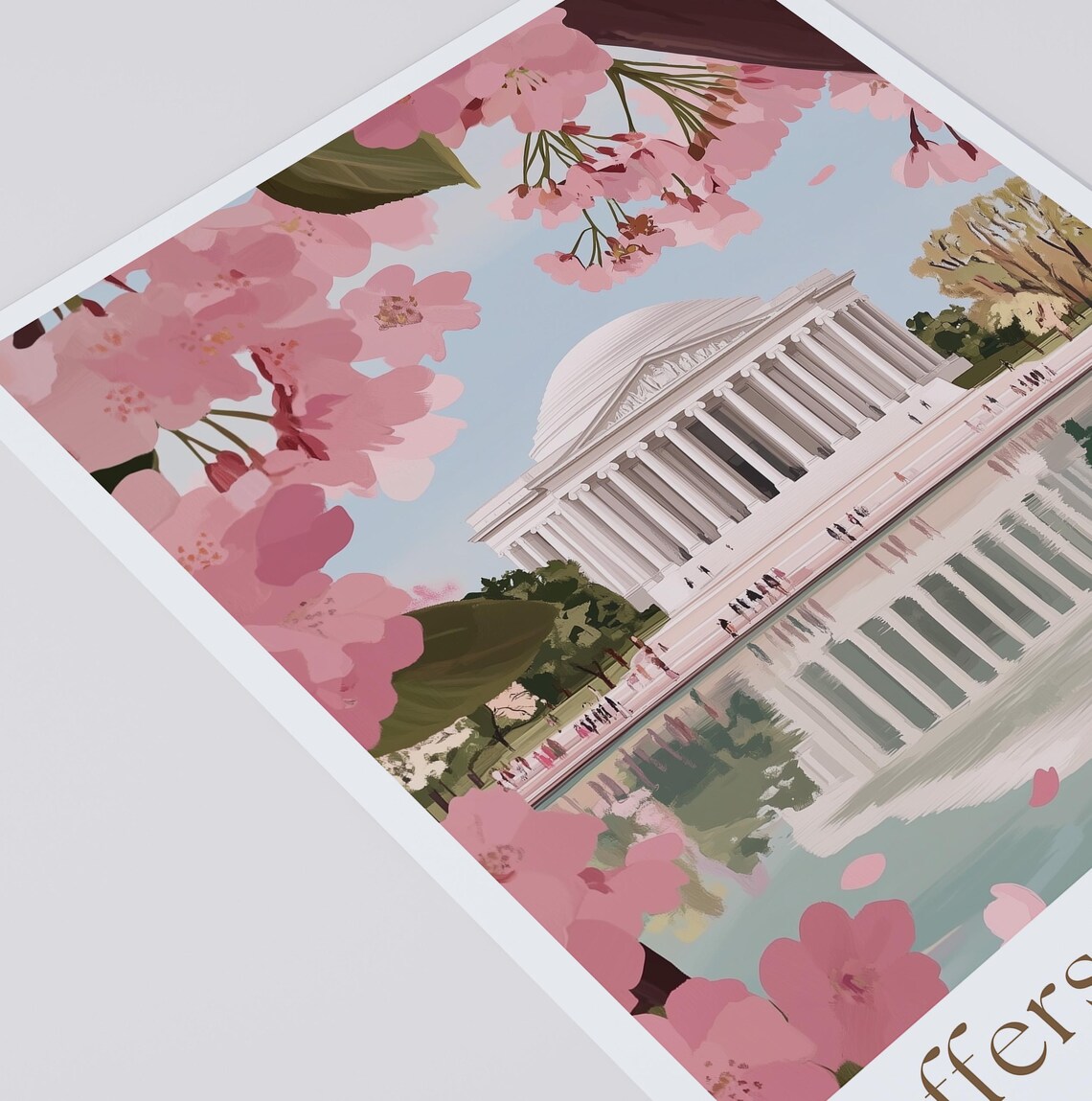 Jefferson Memorial Washington Cherry Blossom Art Print - Image 3