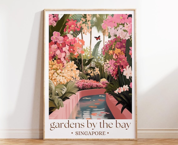 Gardens by the Bay Singapore Floral Walkway Blossom Travel Poster