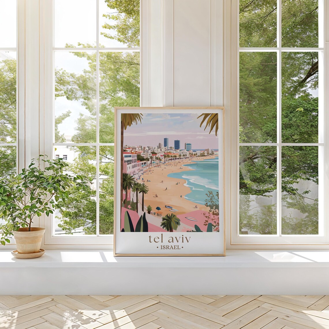 Tel Aviv Israel Travel Poster, Mediterranean City - Image 2