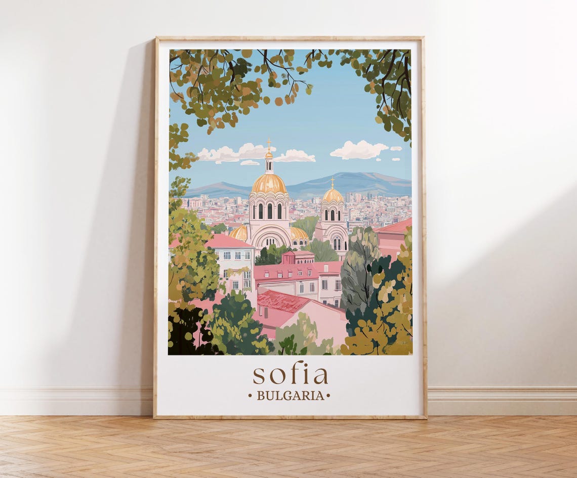 Sofia Travel Print Sofia Bulgaria Home Dcor Balkan Nation Art Print St Alexander Nevsky Cathedral Room Print For Sofia Landmark Gift Art