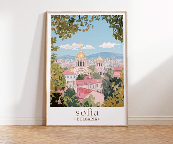 Sofia Travel Print Sofia Bulgaria Home Dcor Balkan Nation Art Print St Alexander Nevsky Cathedral Room Print For Sofia Landmark Gift Art