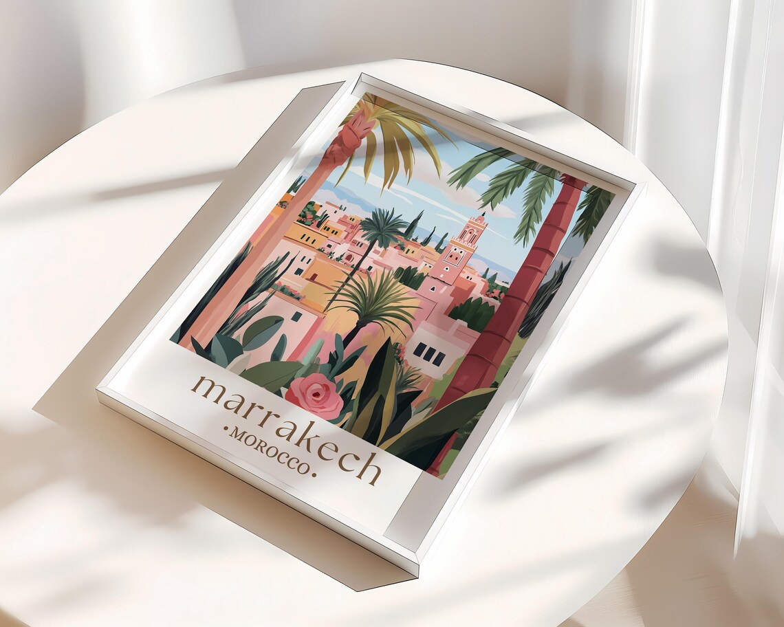 Marrakech Palace Retro Travel Poster, Morocco - Image 3