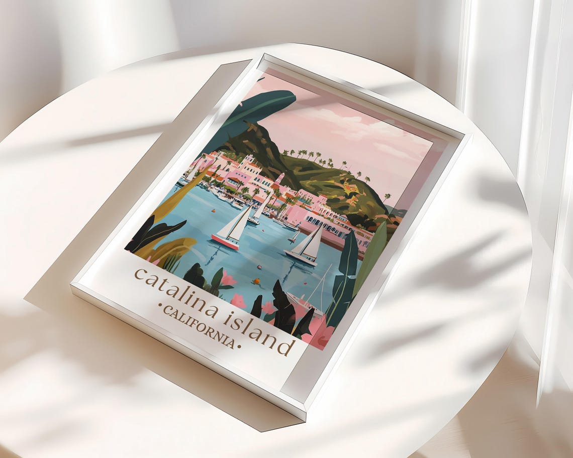 Catalina Island Print Catalina Island Poster California Island Art California Travel Poster California Print - Image 3