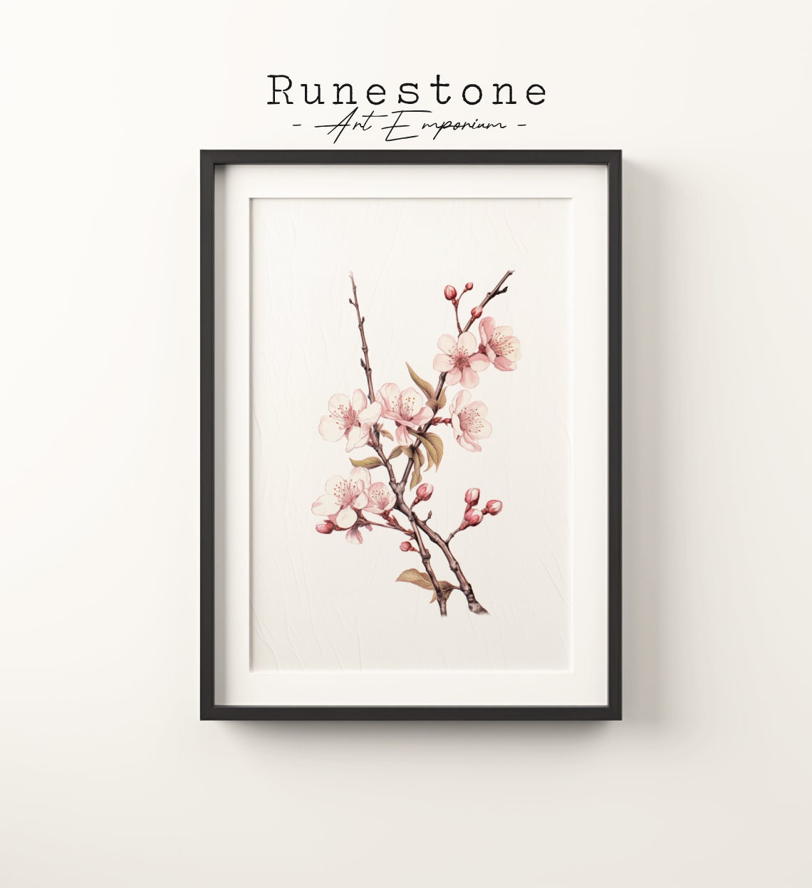Cherry Blossom Branch Delicate Floral Sketch Botanical Poster