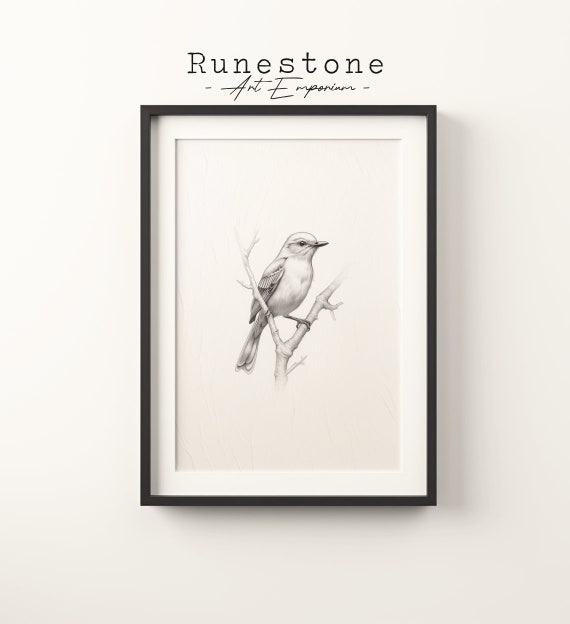 Minimalist Bird Sketch Art Print, Country Wall Art