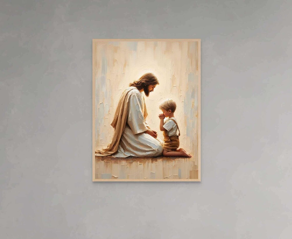 Trust And Faith Christian Art Jesus With Boy Jesus Art Lds Art Bible Painting Jesus Print Christian Nursery Art Christ Print