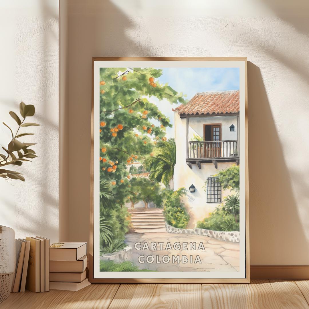 Cartagena Colombia Travel Poster, Colonial Architecture - Image 2