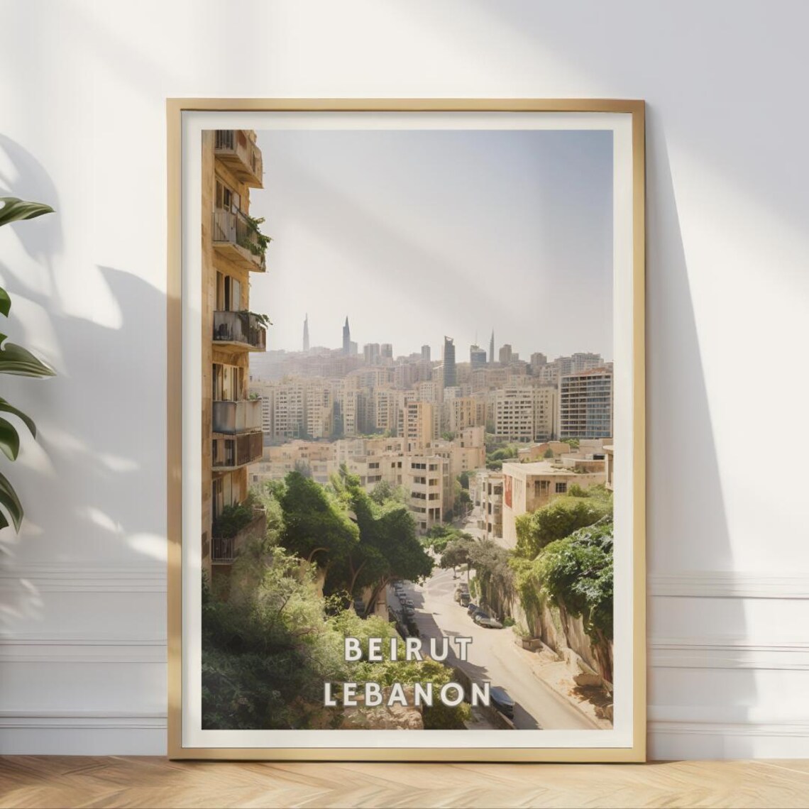 Beirut Lebanon Travel Poster, Urban Cityscape