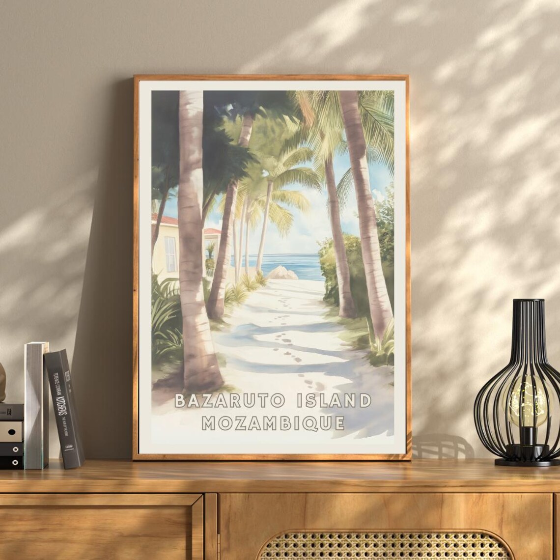 Bazaruto Island Mozambique Travel Poster, Tropical Beach - Image 3