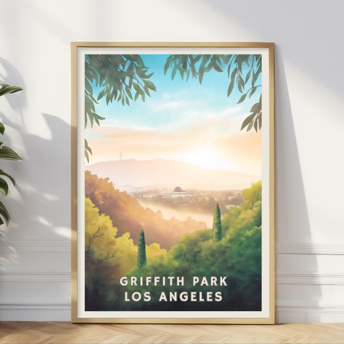 Griffith Observatory Print Los Angeles Skyline Wall Art