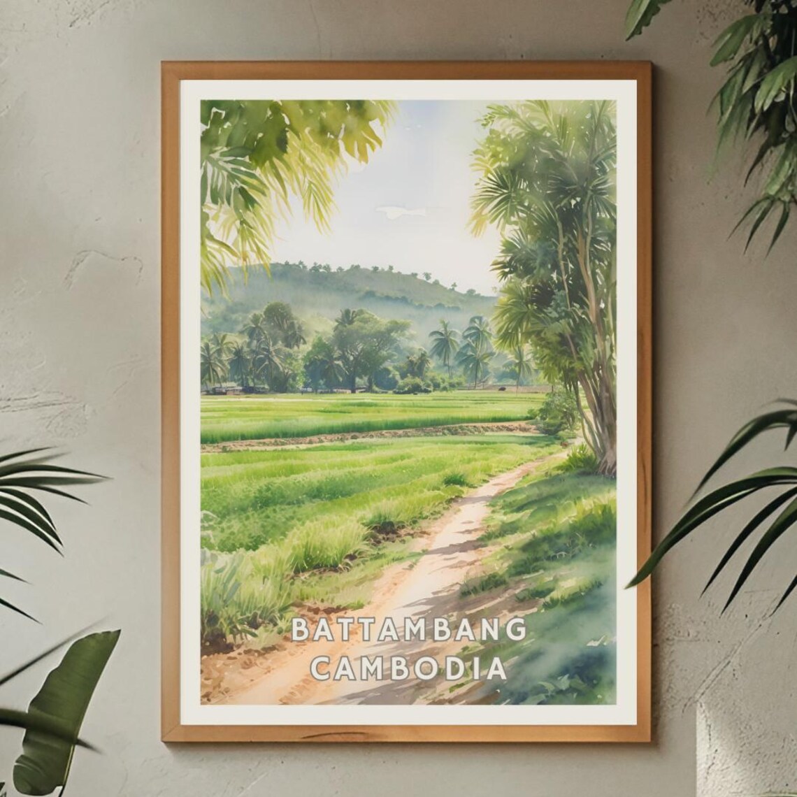 Battambang Cambodia Travel Poster, Rural Landscape - Image 3