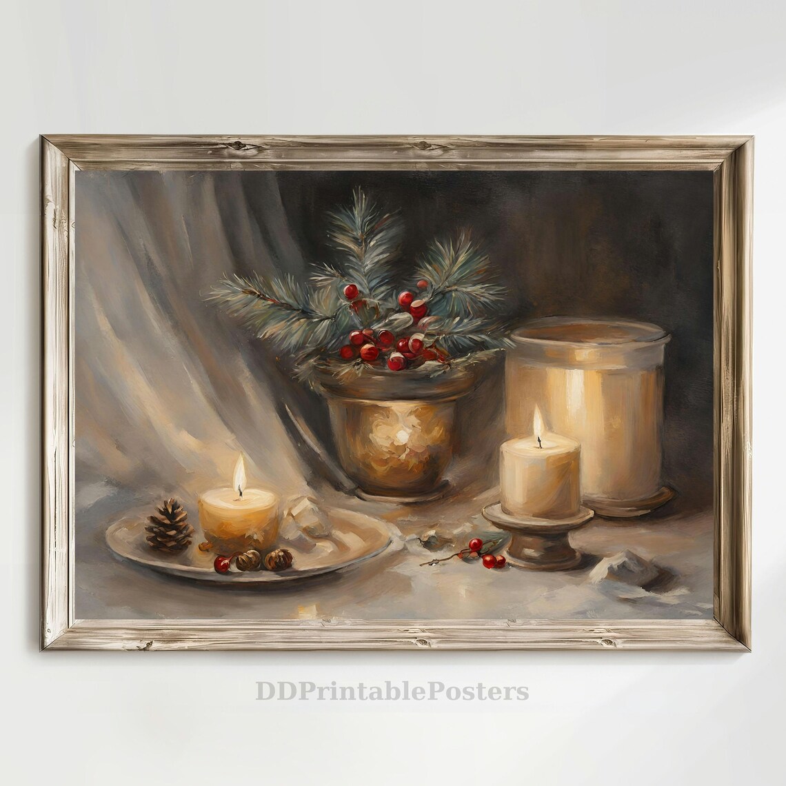 Rustic Christmas Print, Vintage Holiday Decor - Image 3