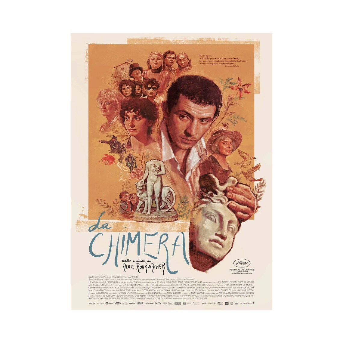 La Chimera Alice Rohrwacher Cannes Festival Illustrated Movie Poster - Image 2