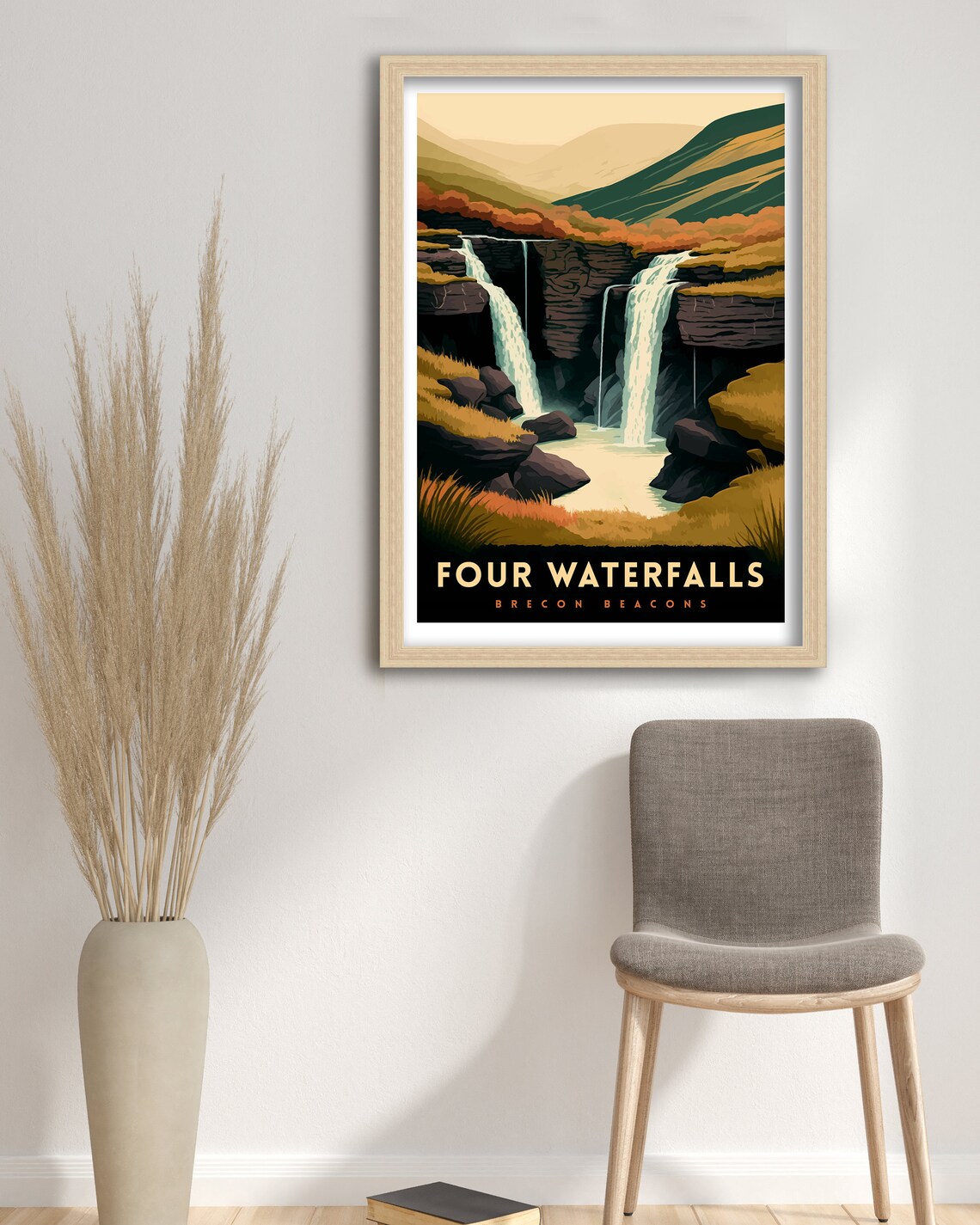 Four Waterfalls Walk Brecon Beacons Travel Poster - Image 3