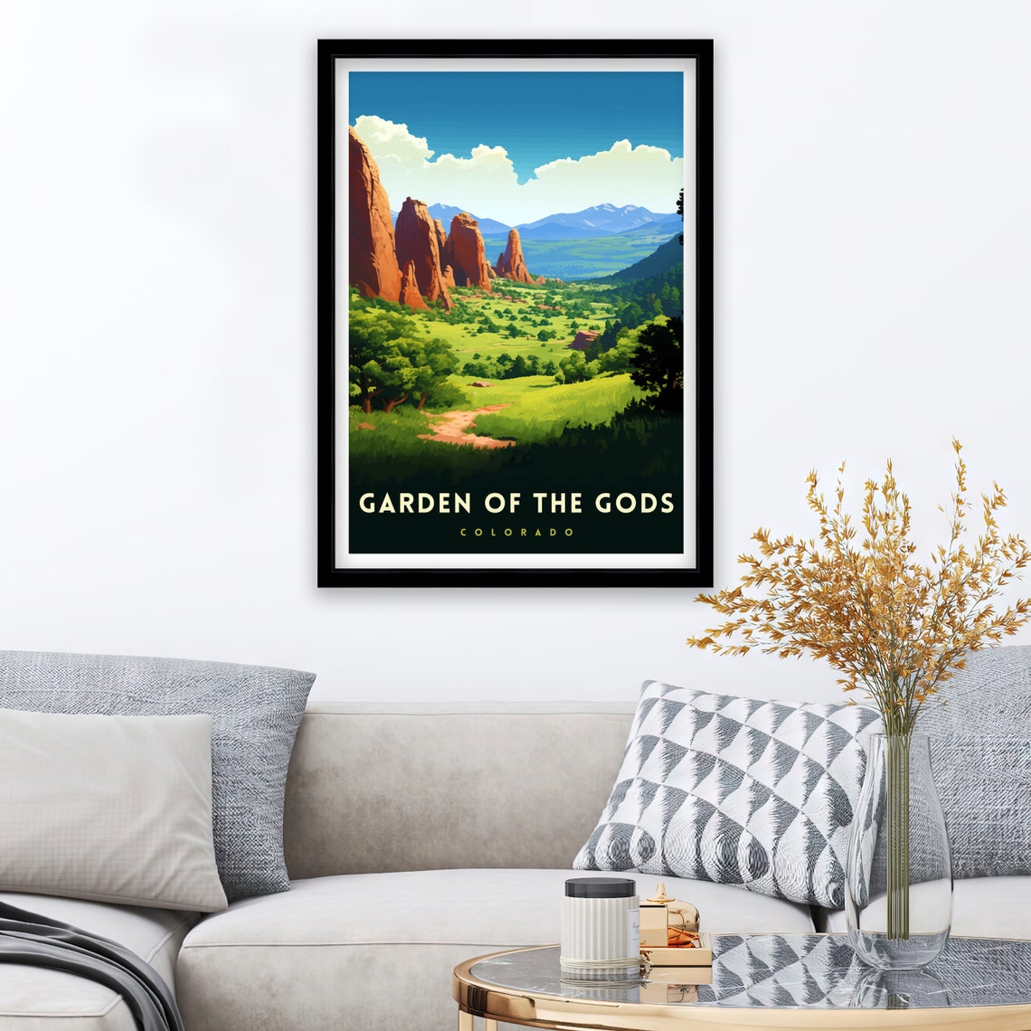 Garden Of The Gods Colorado Travel Print Colorado Wall Decor Garden Of The Gods Poster Rocky Mountain Travel Prints Colorado Art Print - Image 2
