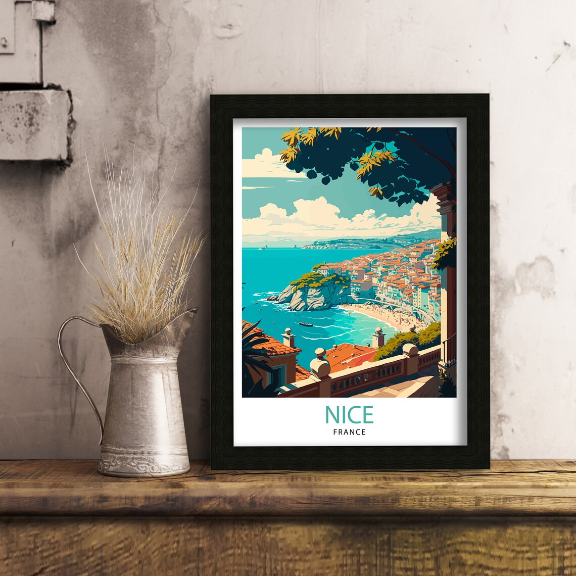 Nice, France Travel Poster, French Riviera Decor - Image 3