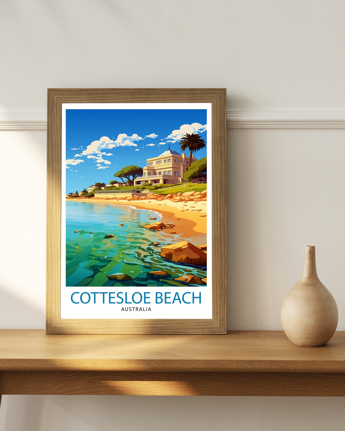 Cottesloe Beach Australia Turquoise Bay Shoreline Villa Poster - Image 2