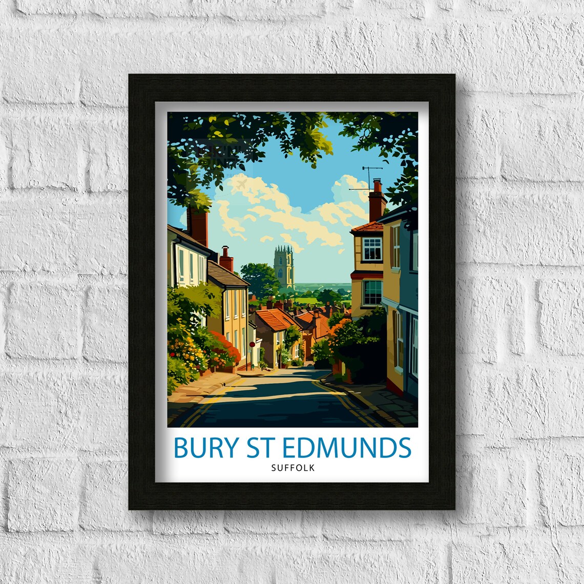 Bury St Edmunds Historic Suffolk Travel Poster - Image 3
