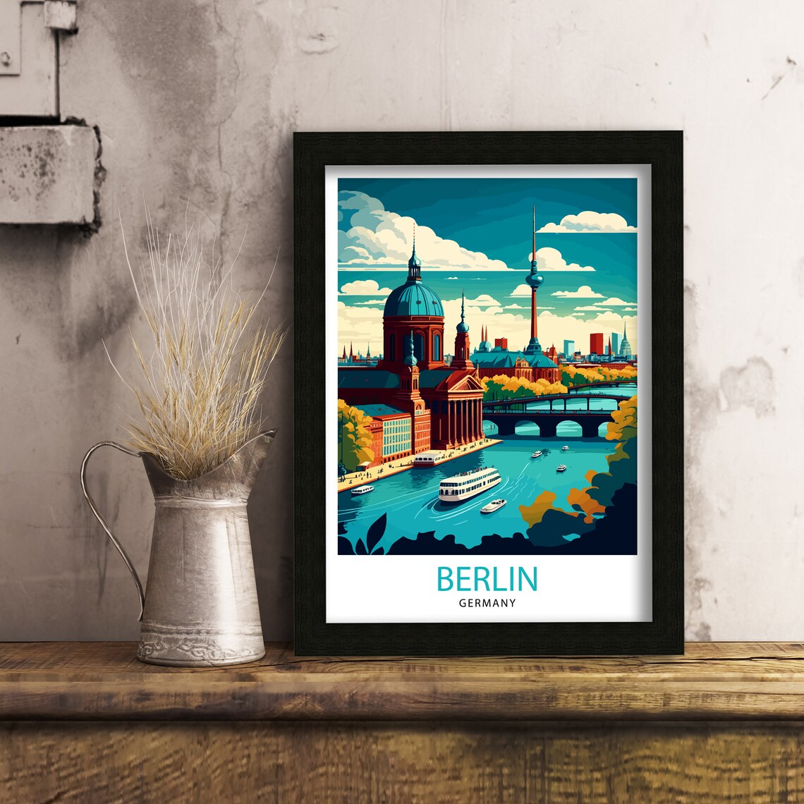 Berlin Germany Travel Poster, Berlin Wall Decor - Image 3