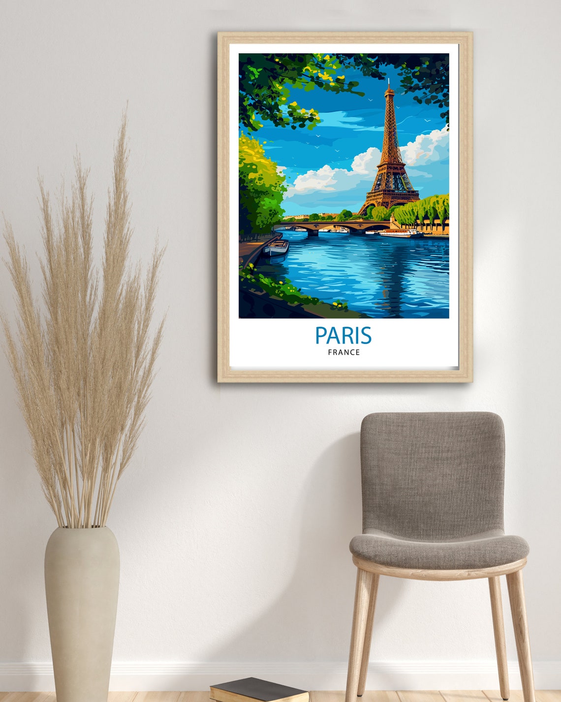 Paris France Travel Print Paris Wall Art Eiffel Tower Art France Travel Poster Paris Home Decor French Illustration Parisian Art Print - Image 2