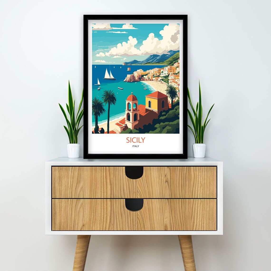 Sicily Italy Travel Poster, Europe Art Print - Image 2