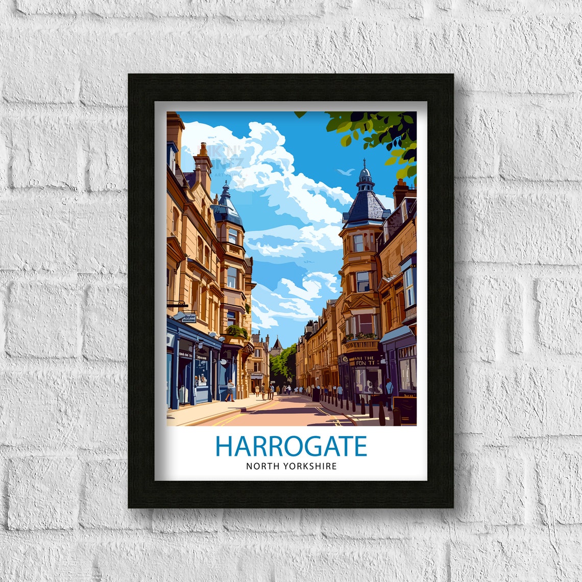 Harrogate North Yorkshire Victorian High Street Travel Poster - Image 3