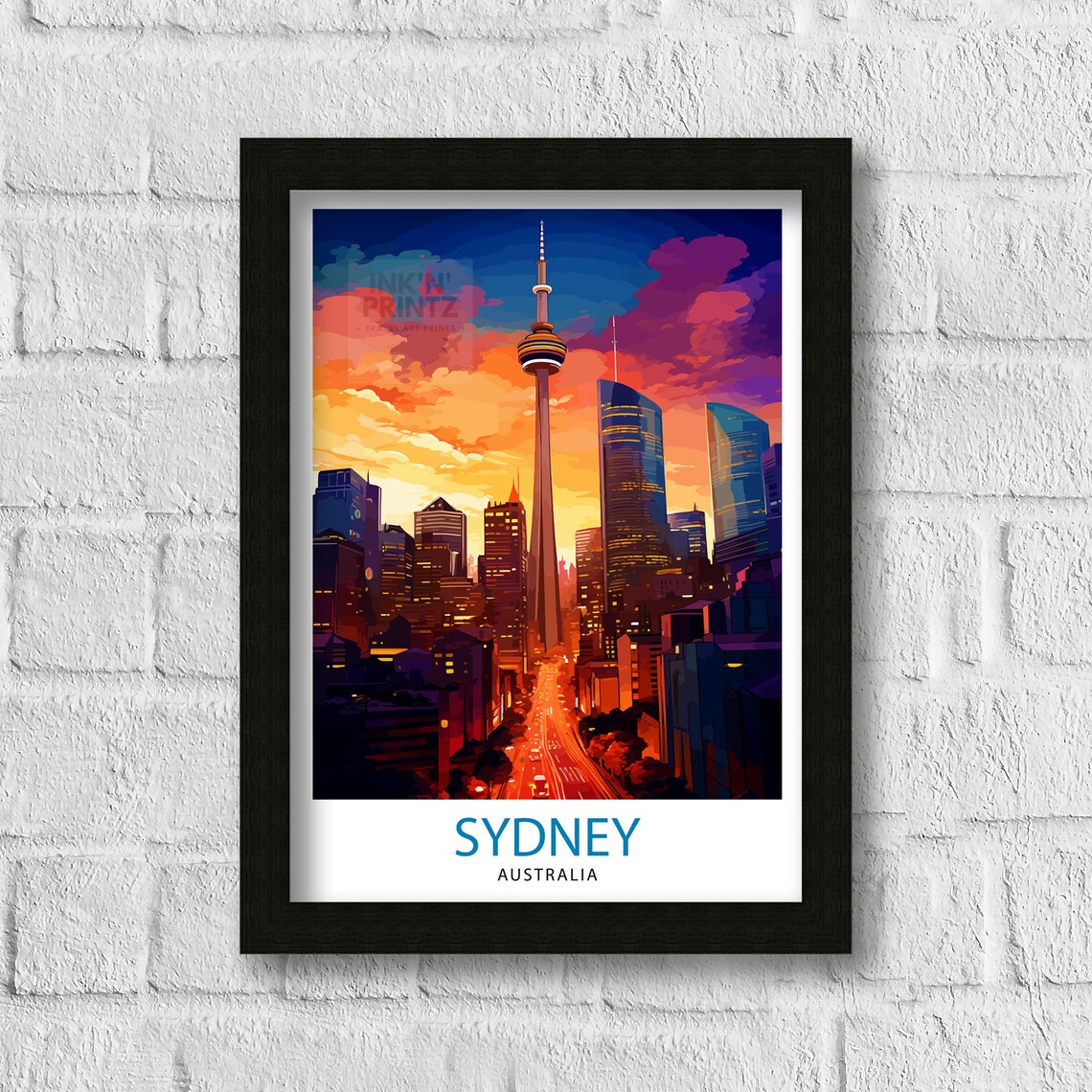Sydney Australia Sunset Skyline Tower Observation Deck Poster - Image 3