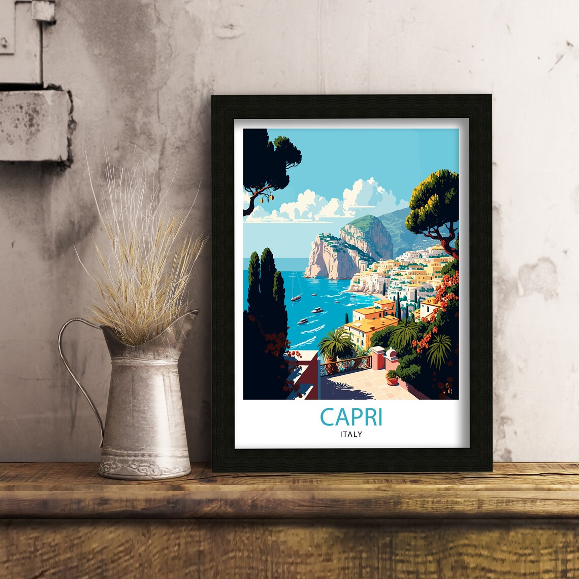 Capri Italy Travel Poster, Home Living Decor - Image 2